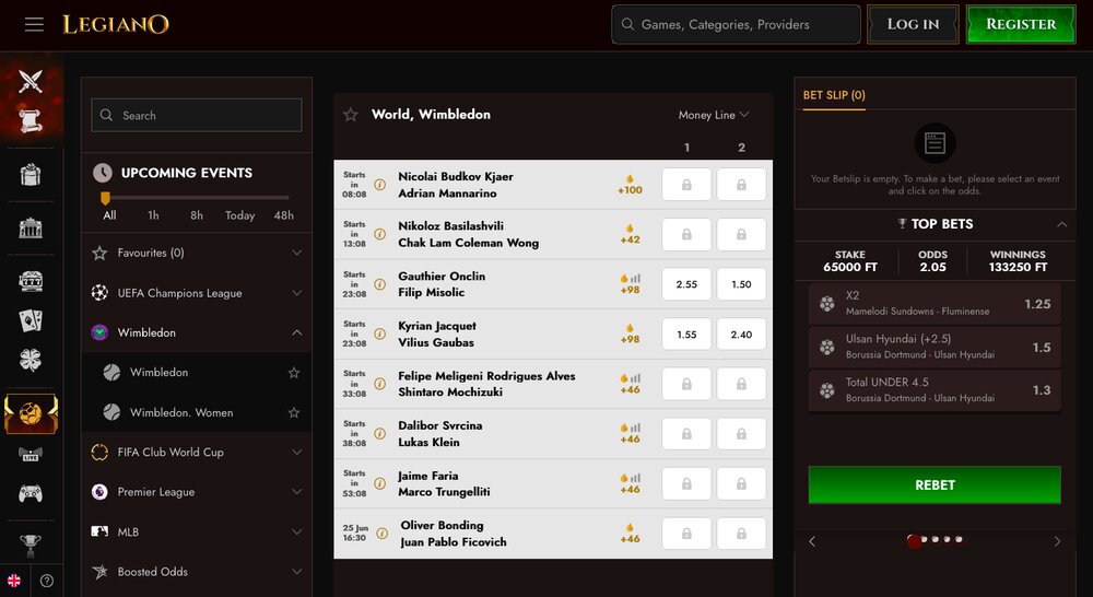 Legiano betting offer