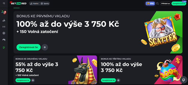 BetOnRed Nejlepší bonusy