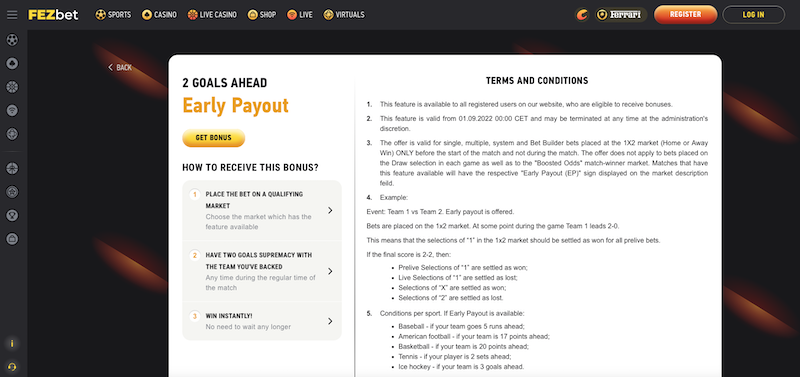 Brzká výplata v sázkové kanceláři FEZbet