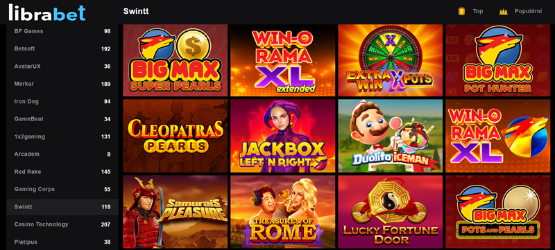 LibraBet Hry od Swintt