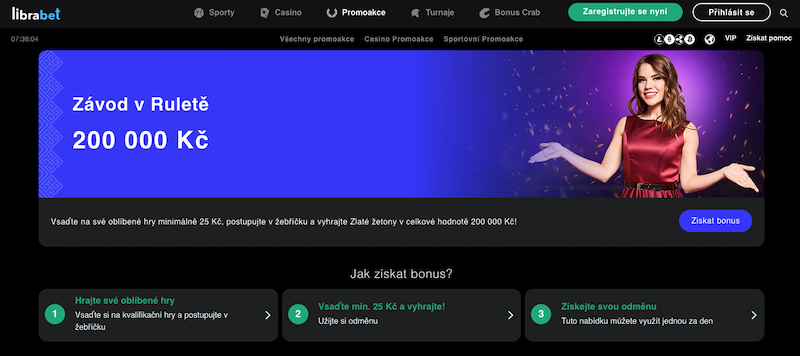 Závod v ruletě v casinu LibraBet