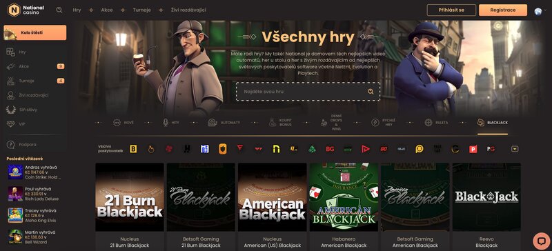 Blackjack v National Casino