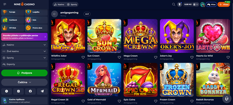 Nine Casino Hry od Amigo Gaming