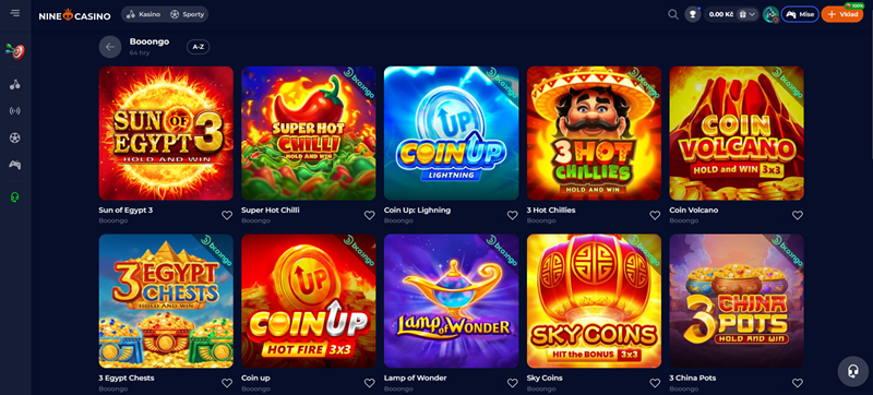 NineCasino Hry od Booongo