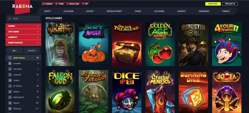 Hry od Apollo Games v casinu Rabona