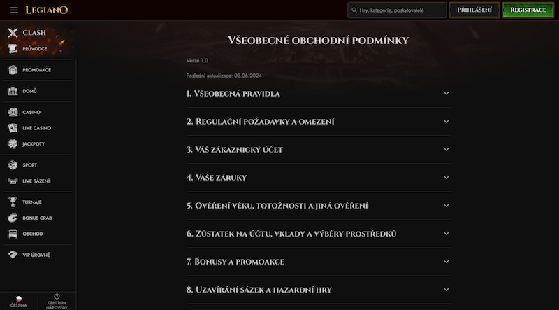 Herní plán online casin – Legiano