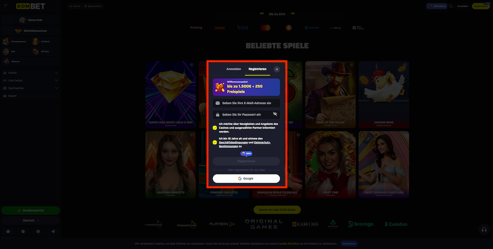 14493 BdmBet Registrierung