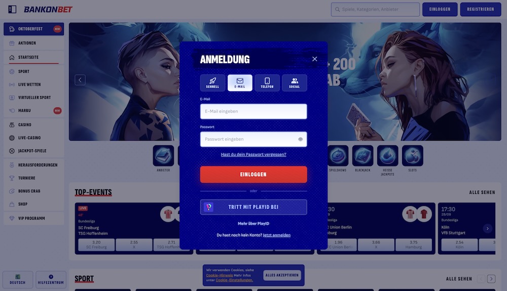 Bankonbet Anmeldung