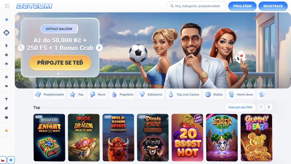 Beteum casino homepage