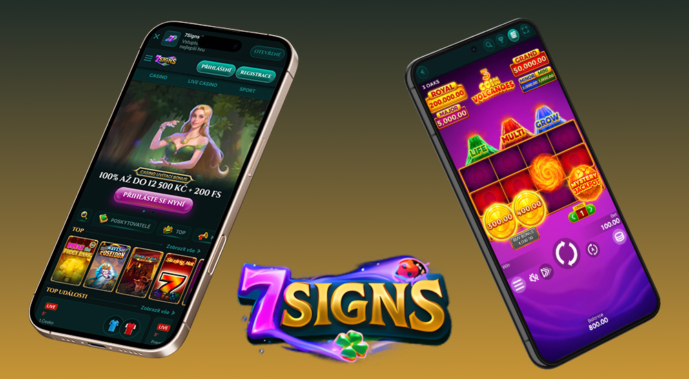 Náhled responzivního rozhraní webu online casina a sázkové kanceláře 7Signs