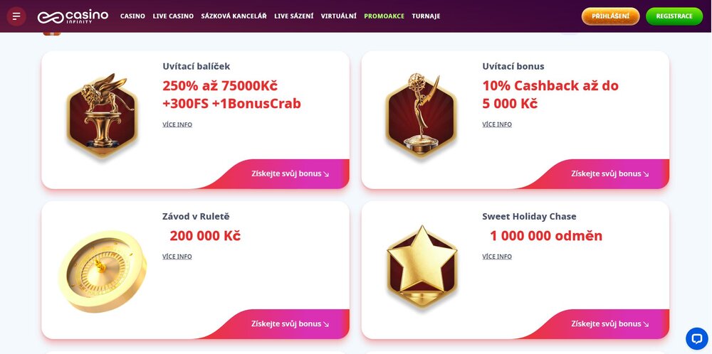 bonos en Casino Infinity