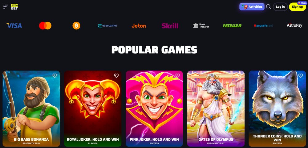 Bdmbet casino homepage