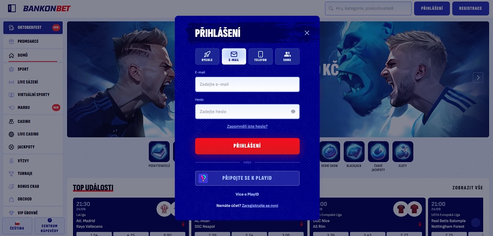 Bankonbet přihlášení