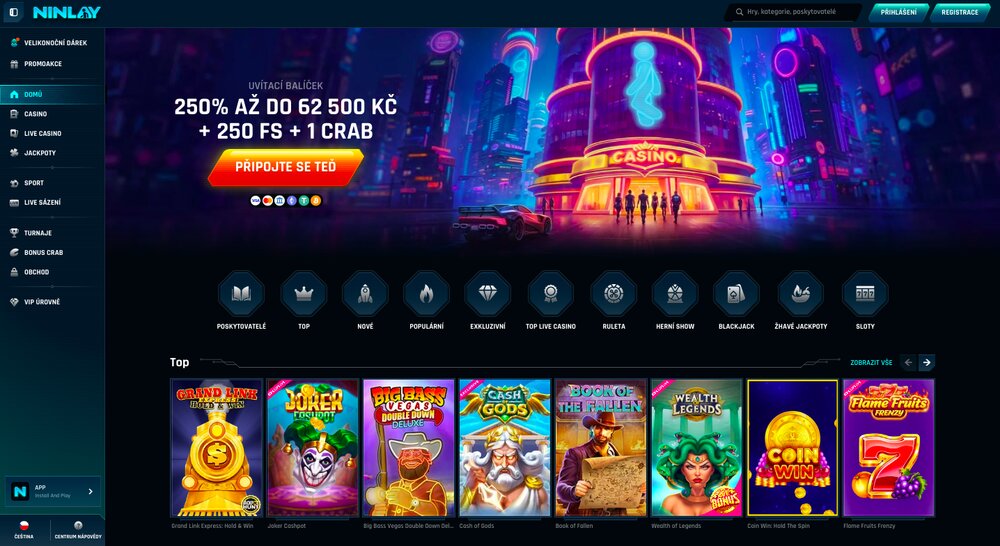 Ninlay casino homepage