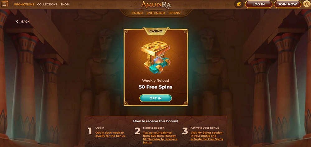 AmunRa free spins