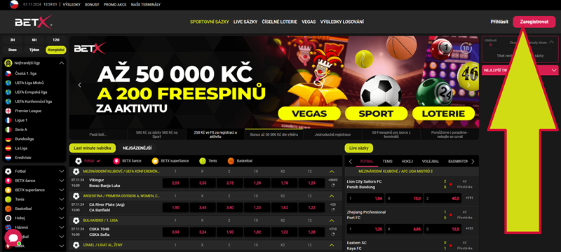 Betx registrace