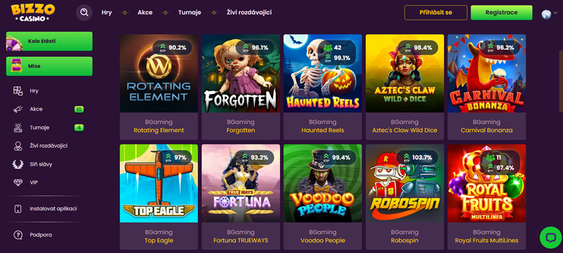 Bizzo Casino Hry od BGaming