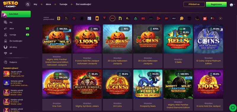 Hry od Wazdan v online casinu Bizzo Casino