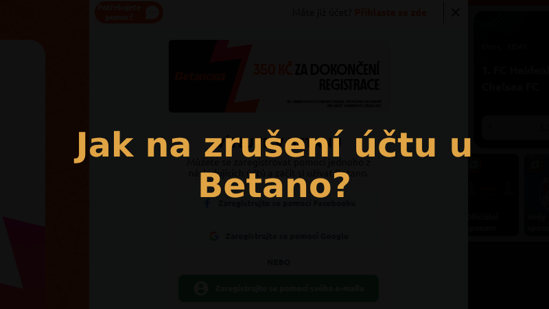 Jak na zrušení účtu u Betano