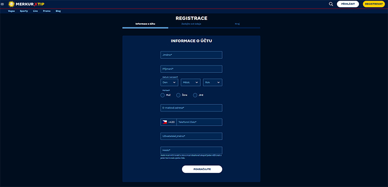 MerkurXtip registrace