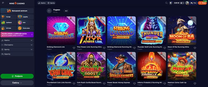 Hry od Fugaso v casinu NineCasino