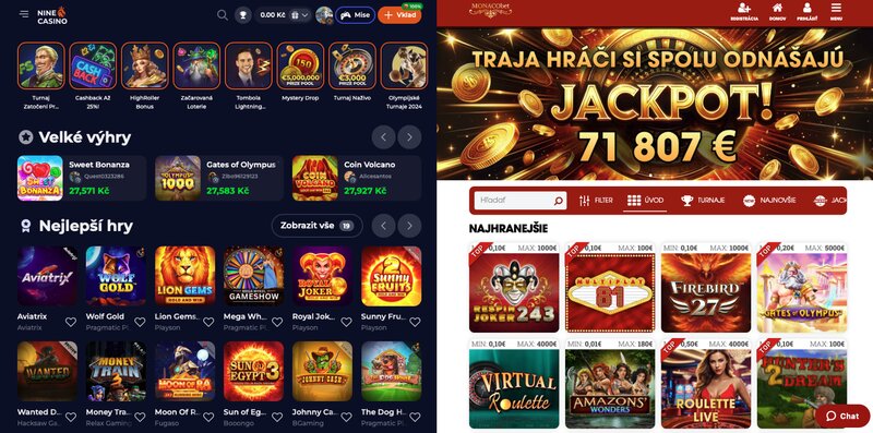 Důvody, proč je NineCasino lepší než casino MONACObet