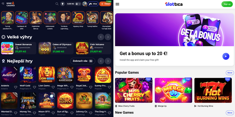 Důvody, proč je NineCasino lepší než casino Slottica
