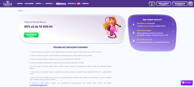 SlotsPalace Reload bonus