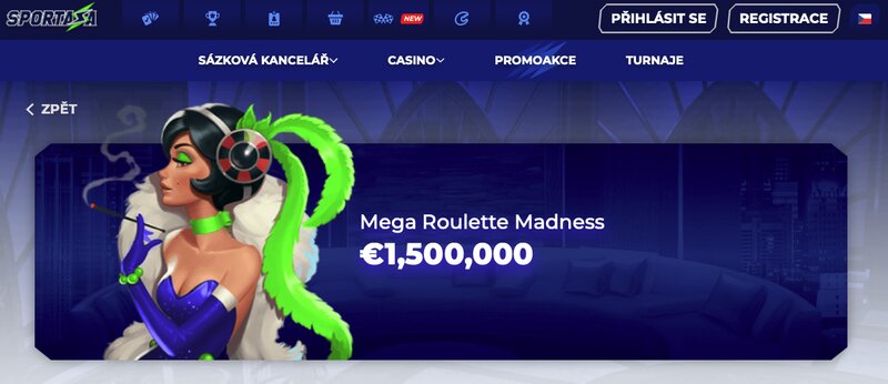 Mega Roulette Madness v casinu Sportaza