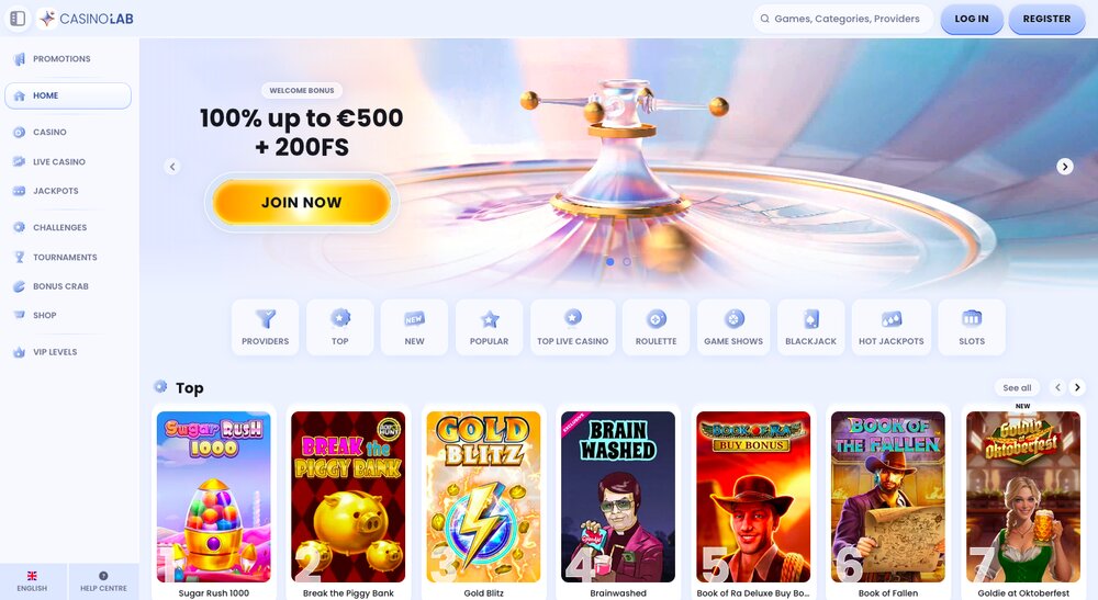 Casinolab homepage