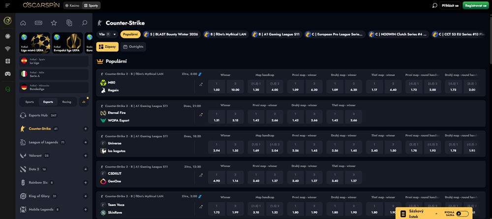 Live sázení na CSGO