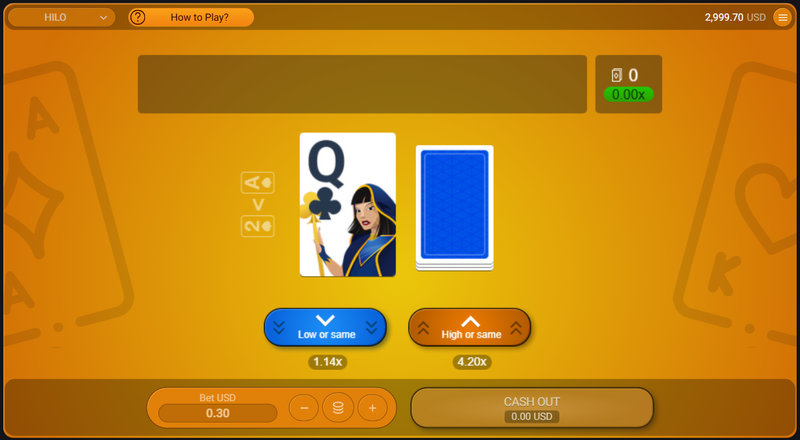 HiLo [mini hra od Spribe]