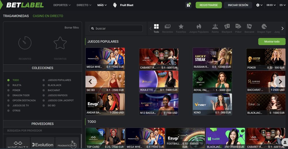 Betlabel casino página de inicio