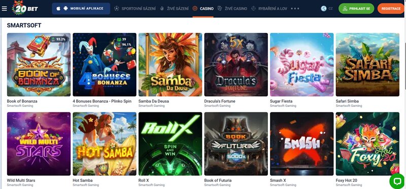 Smartsoft Gaming v 20BET
