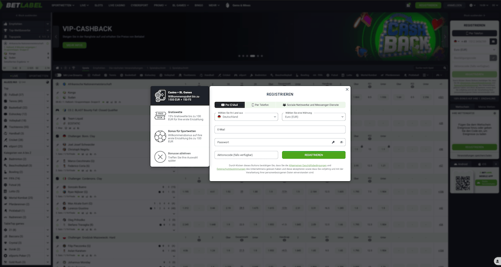 41264 BetLabel Registrierung
