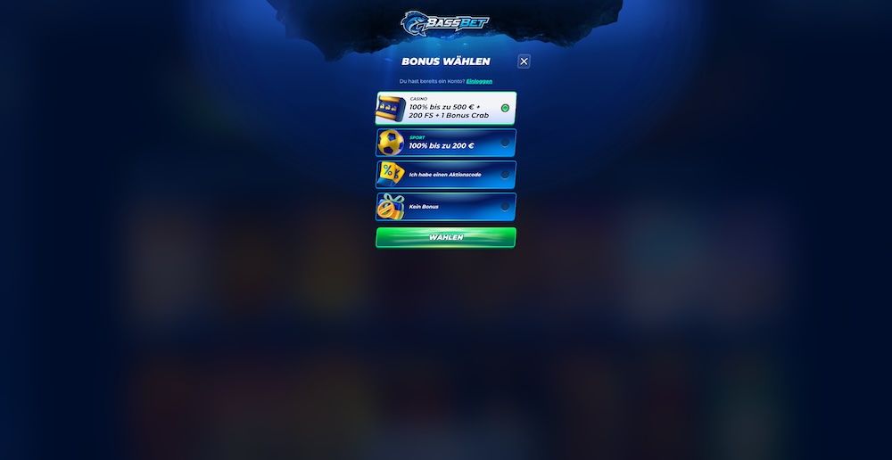 BassBet Registrierung