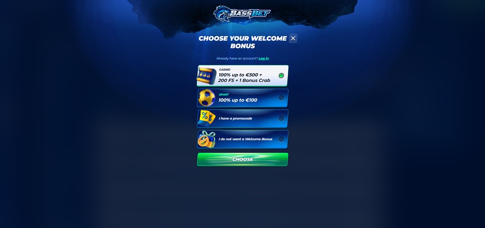 BassBet registration