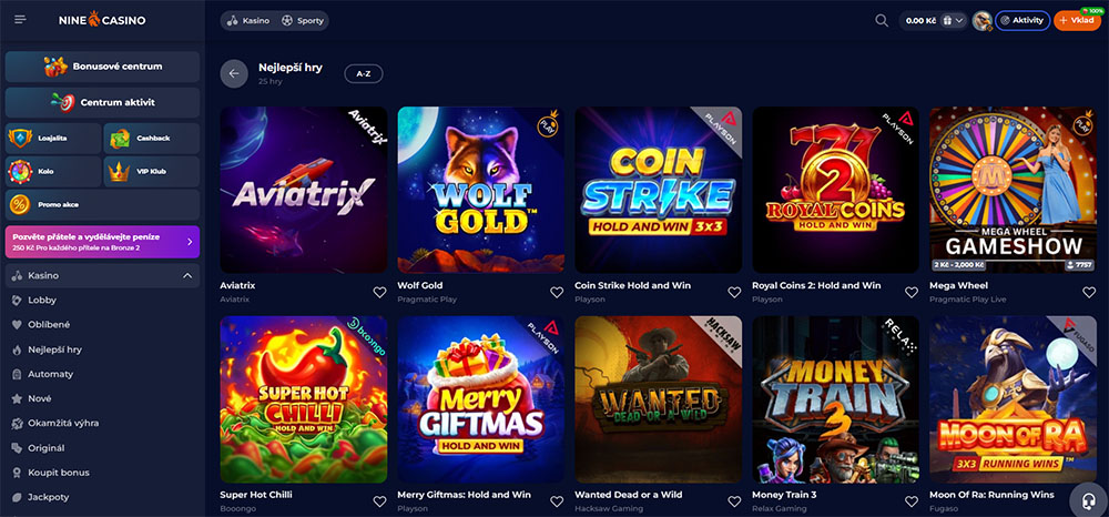 NineCasino – hazardní hry 2025