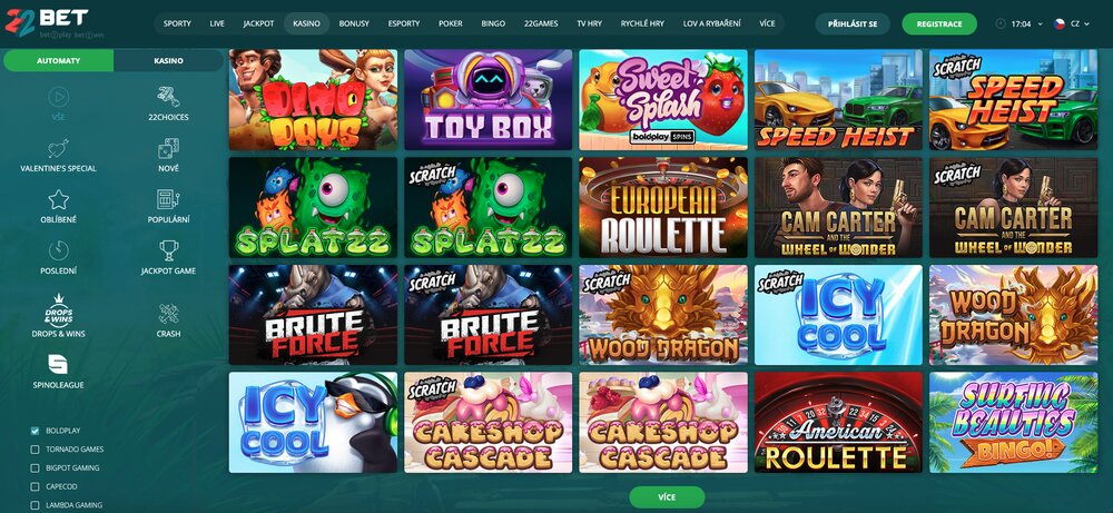 Hry od Boldplay v 22BET