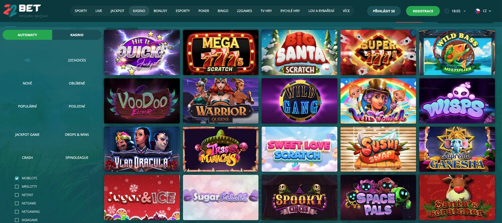 Hry od vývojáře Mobilots v 22BET