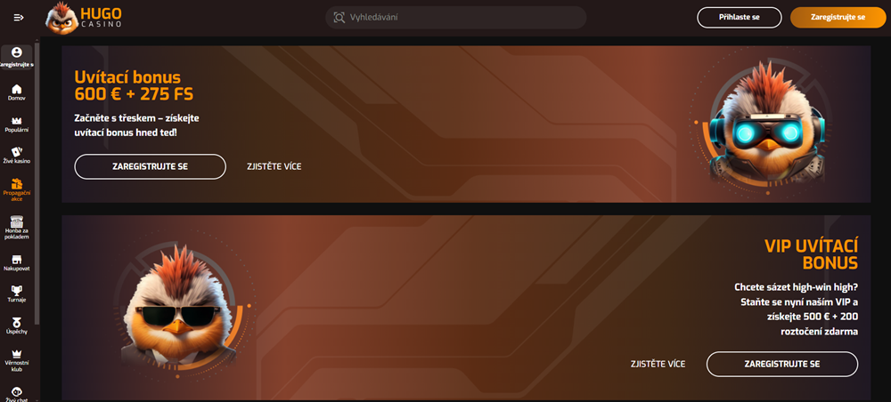 Hugo Casino bonus