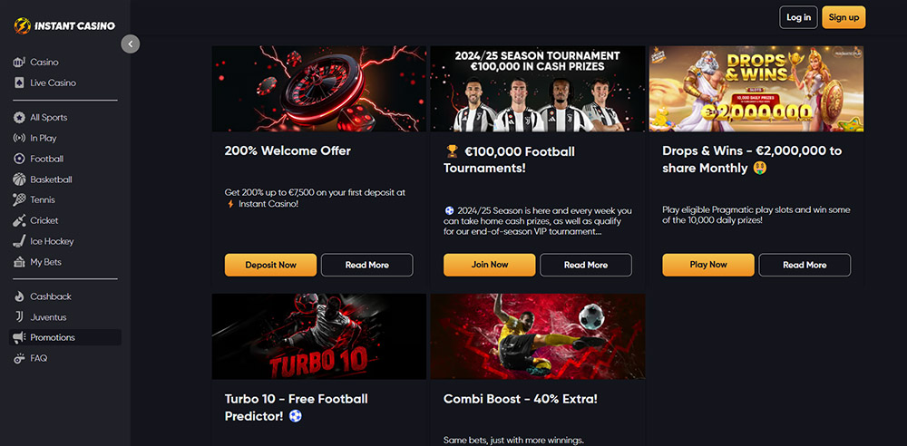 Instant Casino – přehled bonusů