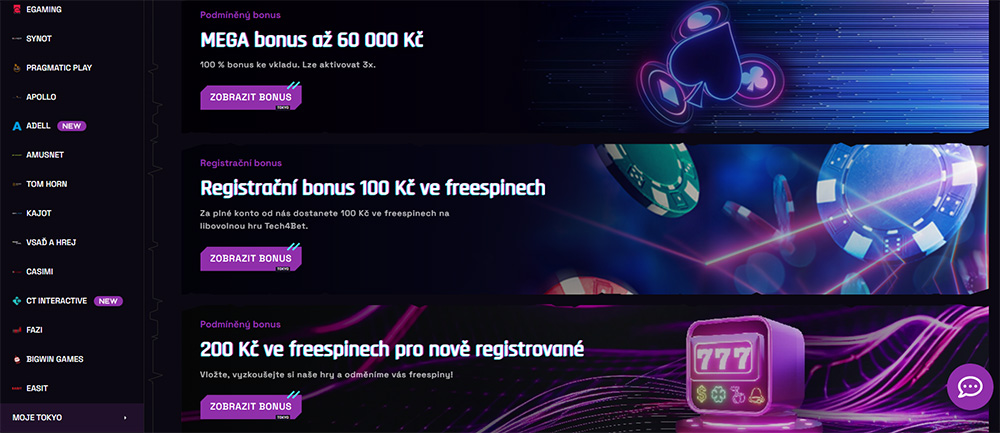 Jak získat 100 free spins v casinu Tokyo?