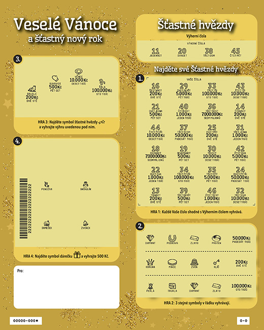 Zlatá Šťastná HVĚZDA – setřený los