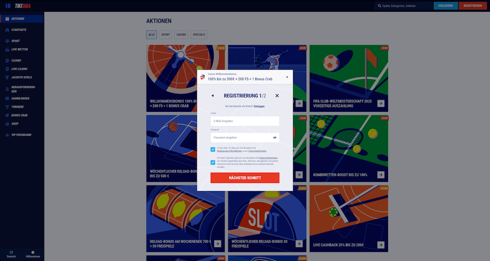 01473 TIkiTaka Registrierung