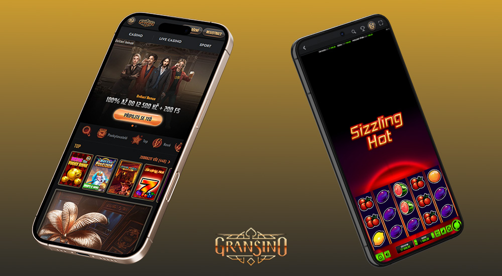 Náhled responzivního rozhraní webu online casina Gransino