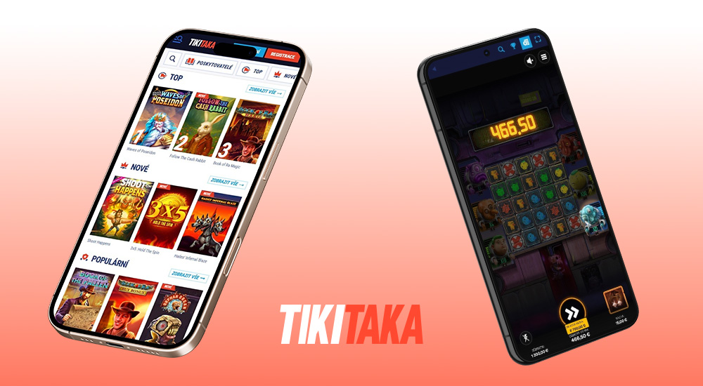 Náhled responzivního rozhraní webu online casina a sázkové kanceláře TikiTaka 