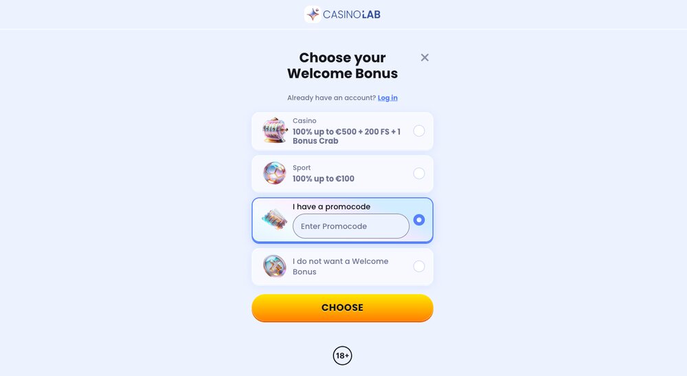 CasinoLab promo code