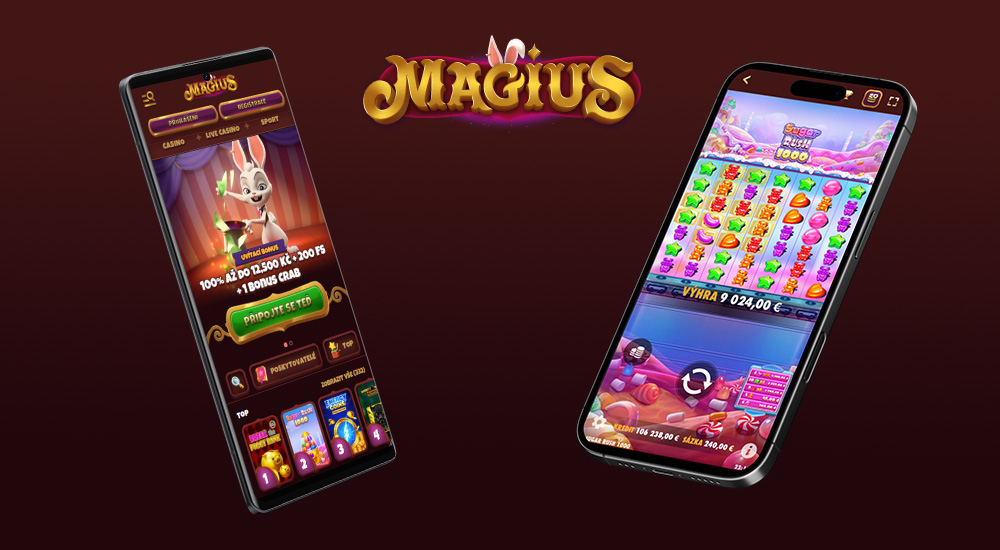 Náhled responzivního rozhraní online casina Magius