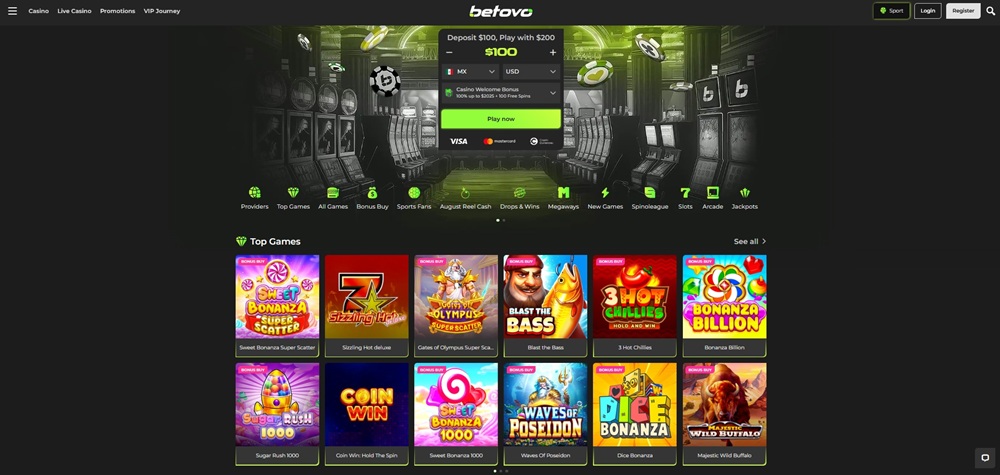 Betovo casino homepage